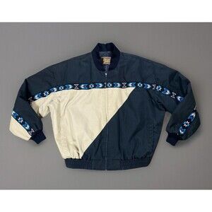 Vintage 90s David James Aztec Rodeo Color Block Jacket Mens XL Made In USA